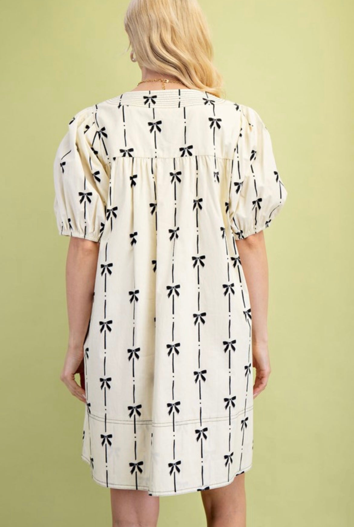 Bow Print Mini Dress