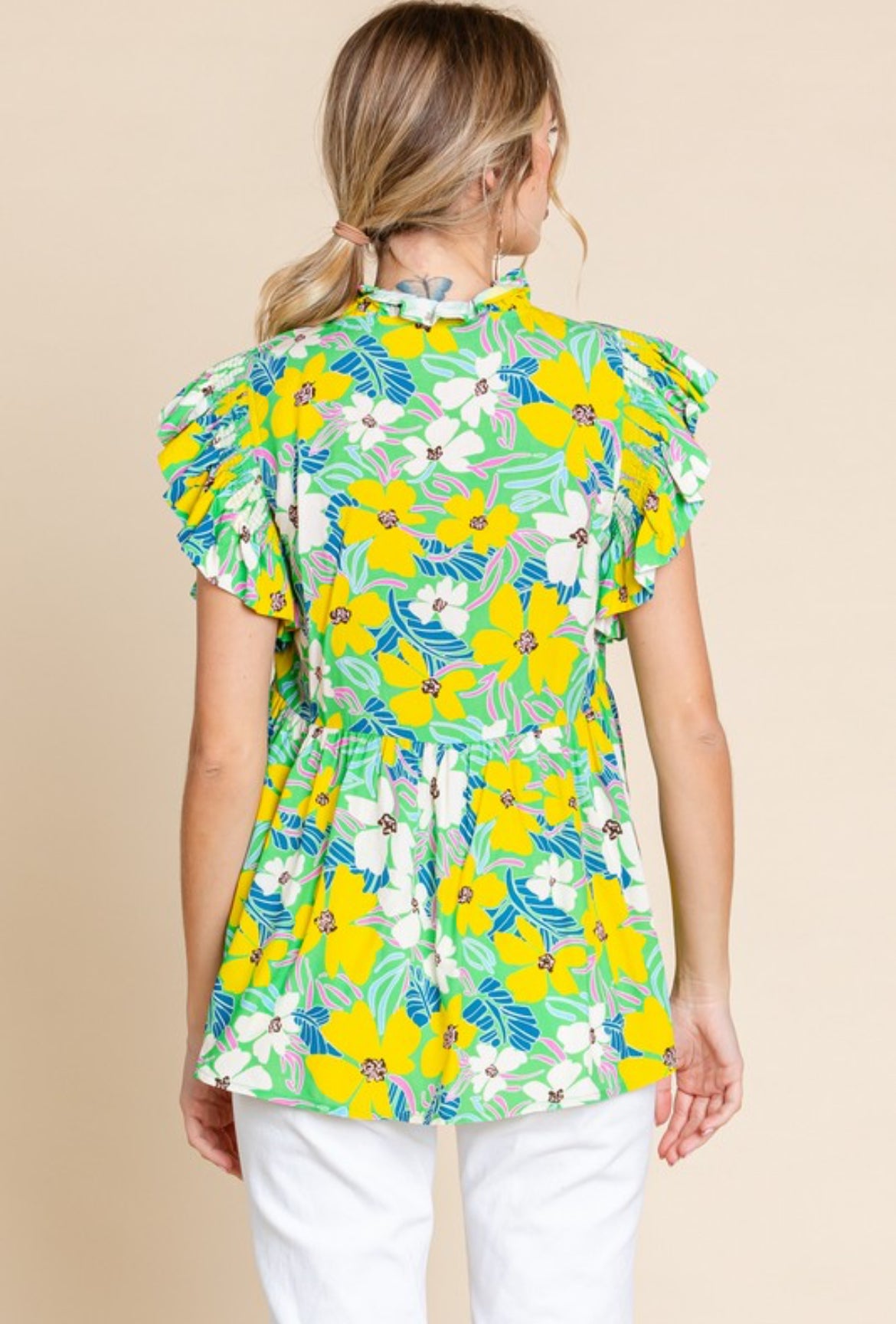 Floral Print Baby Doll Top