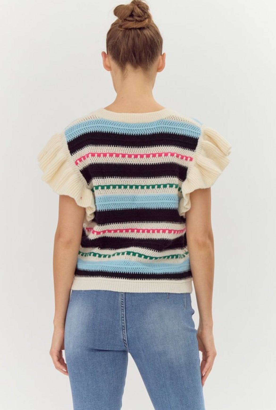 Multicolor Crochet Knit Top